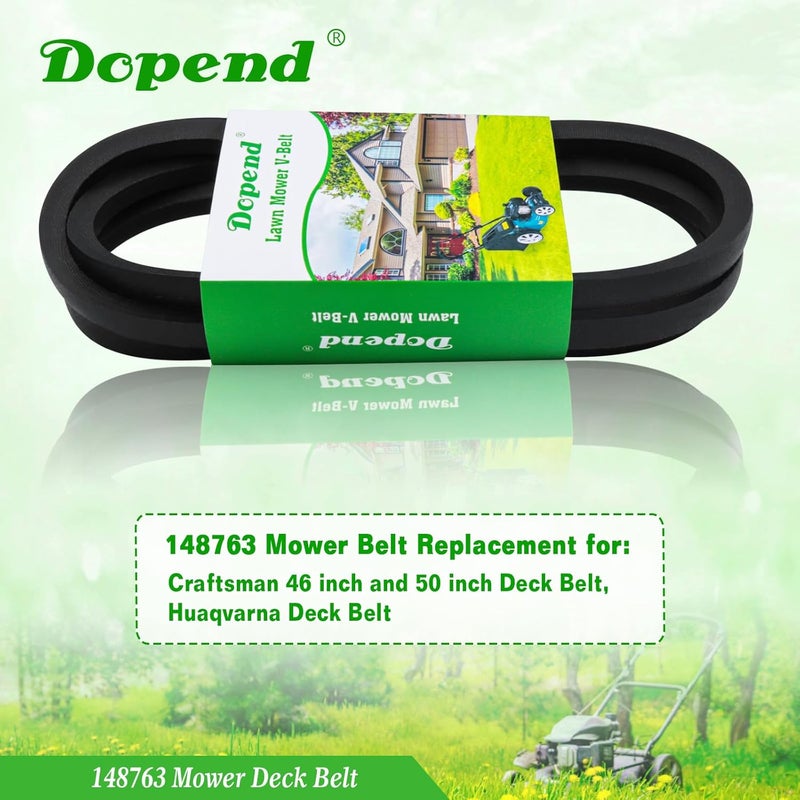 Dopend 532148763 148763 Mower Deck Belt 5/8'' x 86'' for Craftsman, Husqvarna YTH180, YTH1746, GT200, GTH200, GTH225 Lawn Tractor Riding Mower, Replaces 148763 Craftsman Deck Belt 532148763, 531300769 - Image 2